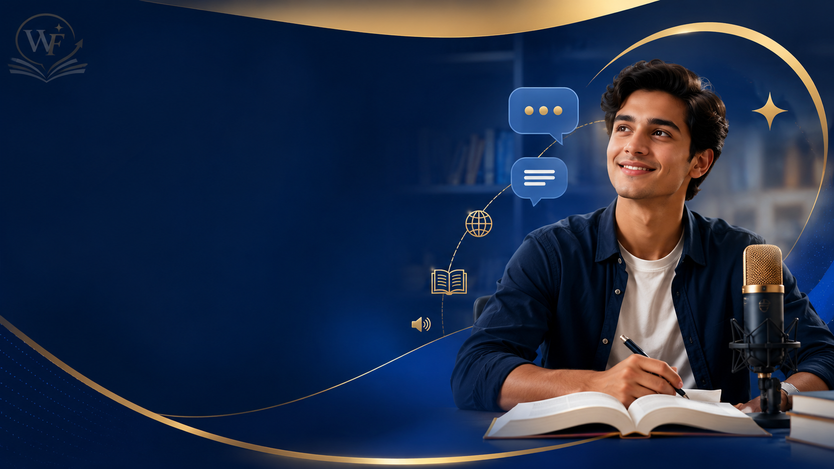 Student practising spoken English